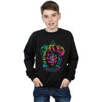 Harry Potter Boy's Gryffindor Crest Tie Dye Infill Sweatshirt in Black | Size: 12-13 Years