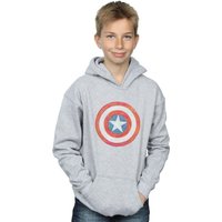 Marvel Boy's Captain America Sketched Shield Hoodie in Grey | Size: 12-13 Years