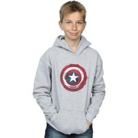 Marvel Boy's Captain America Splatter Shield Hoodie in Grey | Size: 12-13 Years