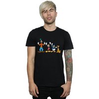 Disney Men's Mickey Mouse Friends T-Shirt in Black | Size: Small