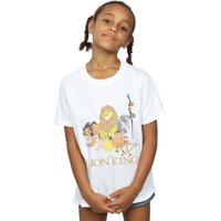 Disney Girl's The Lion King Group Cotton T-Shirt in White | Size: 12-13 Years
