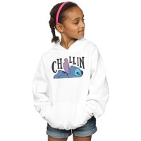 Disney Girl's Lilo & Stitch Chillin Hoodie in White | Size: 9 Years