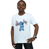 Disney Boy's Lilo & Stitch Little Devils T-Shirt in White | Size: 9 Years