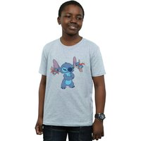 Disney Boy's Lilo & Stitch Little Devils T-Shirt in Grey | Size: 5-6 Years