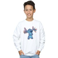 Disney Boy's Lilo & Stitch Little Devils Sweatshirt in White | Size: 12-13 Years