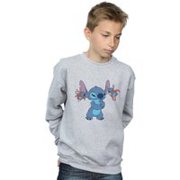 Disney Boy's Lilo & Stitch Little Devils Sweatshirt in Grey | Size: 5-6 Years
