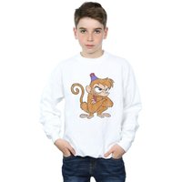 Disney Boy's Aladdin Classic Angry Abu Sweatshirt in White | Size: 12-13 Years