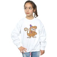 Disney Girl's Aladdin Classic Angry Abu Sweatshirt in White | Size: 12-13 Years