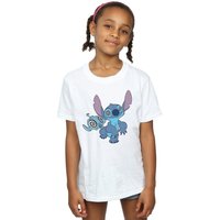 Disney Girl's Lilo & Stitch Hypnotized Cotton T-Shirt in White | Size: 5-6 Years