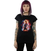 Marvel Women's Captain Poster Cotton T-Shirt in Black | Size: Medium