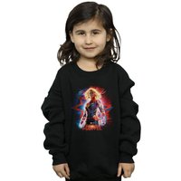 Marvel Girl's Captain Poster Sweatshirt in Black | Size: 12-13 Years