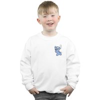 Disney Boy's Lilo & Stitch Stitch Backside Breast Print Sweatshirt in White | Size: 7-8 Years