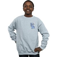 Disney Boy's Lilo & Stitch Stitch Backside Breast Print Sweatshirt in Grey | Size: 7-8 Years