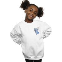 Disney Girl's Lilo & Stitch Stitch Backside Breast Print Sweatshirt in White | Size: 12-13 Years