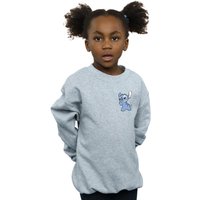 Disney Girl's Lilo & Stitch Stitch Backside Breast Print Sweatshirt in Grey | Size: 12-13 Years
