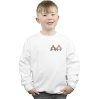 Disney Boy's Chip N Dale Backside Breast Print Sweatshirt in White | Size: 9 Years