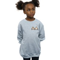Disney Girl's Chip N Dale Backside Breast Print Sweatshirt in Grey | Size: 5-6 Years