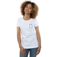 Disney Women's Aristocats Marie Backside Breast Print Cotton T-Shirt in White | Size: Small