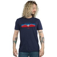 Marvel Men's Captain Sending T-Shirt in Navy | Size: Large