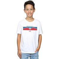 Marvel Boy's Captain Sending T-Shirt in White | Size: 7-8 Years