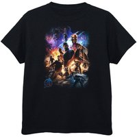 Avengers Endgame Boy's Character Montage Cotton T-Shirt in Black | Size: 12-13 Years
