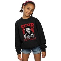 Disney Girl's The Lion King Scar Be Prepared Sweatshirt in Black | Size: 5-6 Years