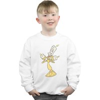 Disney Boy's Beauty & The Beast Lumiere Distressed Sweatshirt in White | Size: 12-13 Years
