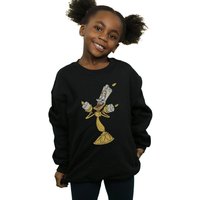 Disney Girl's Beauty & The Beast Lumiere Distressed Sweatshirt in Black | Size: 7-8 Years