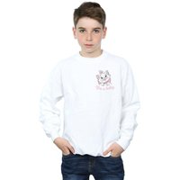 Disney Boy's Aristocats Marie I“m A Lady Breast Print Sweatshirt in White | Size: 7-8 Years