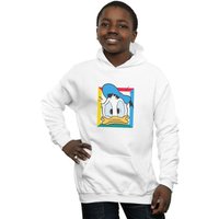 Disney Boy's Donald Duck Panicked Hoodie in White | Size: 7-8 Years