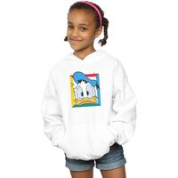 Disney Girl's Donald Duck Panicked Hoodie in White | Size: 9 Years