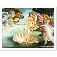 Artery8 Botticelli The Birth of Venus Goddess Painting 12x16" Framed Art Print in White | Size: W12" x H16"