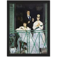 Artery8 Wall Art Print Edouard Manet The Balcony Large Framed Wall Décor Art in Light Oak | Size: W18" x H24"