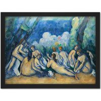 Artery8 Wall Art Print Paul Cezanne Bathers Les Grandes Baigneuses Large Framed Wall Décor Art in White | Size: W18" x H24"