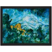 Artery8 Wall Art Print Paul Cezanne Mont Sainte Victoire & Chateau Noir Large Framed Wall Décor Art in Black | Size: W18" x H24"