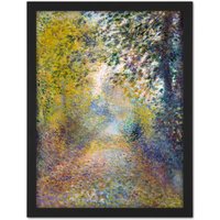 Artery8 Wall Art Print Renoir In The Woods Painting Landscape Large Framed Wall Décor Art in Brown | Size: W18" x H24"