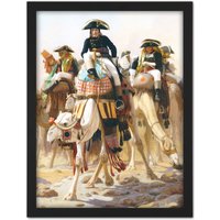 Artery8 Wall Art Print Gerome Napoleon Bonaparte Camel Egypt Painting Large Framed Wall Dรฉcor Art in Brown | Size: W18" x H24"