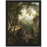 Artery8 Wall Art Print Durand Kindred Spirits Painting Large Framed Wall Décor Art in Black | Size: W18" x H24"