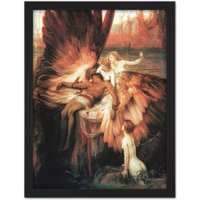 Artery8 Wall Art Print James Mourning For Icarus Myth Greek Wings Painting Large Framed Wall Décor Art in Black | Size: W18" x H24"