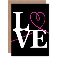Artery8 Love Neon Paint Greetings Card in Black
