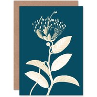 Artery8 Modern Bold Biodiversity Blue Plant Greetings Card
