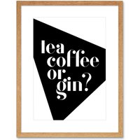 Artery8 Wall Art Print Tea Coffee Or Gin Artwork Framed 9X7 Inch in Beige | Size: W7" x H9"