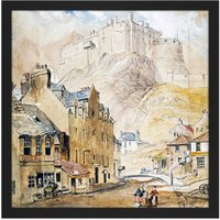 Artery8 Wall Art Print Mcculloch Edinburgh Castle Foot Vennel Painting Square Framed Picture 16X16 Inch in Black | Size: W16" x H16"