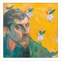 Artery8 Wall Art Print Paul Gauguin Self Portrait Les Miserables Cropped Square Framed Picture 16X16 Inch in White | Size: W16" x H16"
