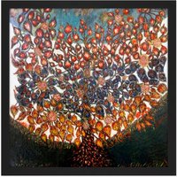 Artery8 Wall Art Print Louis Seraphine Senlis Tree Of Life Painting Square Framed Picture 16X16 Inch in Black | Size: W16" x H16"