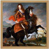Artery8 Wall Art Print Portrait King William III England Painting Square Framed Picture 16X16 Inch in Light Oak | Size: W16" x H16"