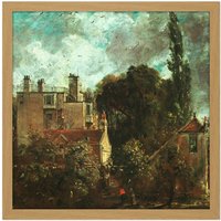 Artery8 Wall Art Print John Constable The Grove Or The Admirals House In Hampstead Square Framed Picture 16X16 Inch in Light Oak | Size: W16" x H16"