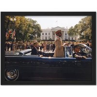 Artery8 Wall Art Print Parade JFK President Kennedy Emperor Haile Selassie Photo Large Framed Wall Décor Art in Brown | Size: W18" x H24"