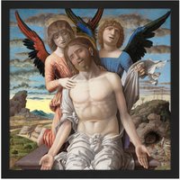 Artery8 Wall Art Print Mantegna Christ Suffering Redeemer Painting Square Framed Picture 16X16 Inch in Black | Size: W16" x H16"