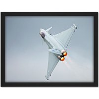 Artery8 Wall Art Print Gronemann Military UK RAF Eurofighter Typhoon Photo Large Framed Wall Décor Art in White | Size: W18" x H24"